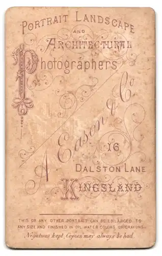 Fotografie A. Eason & Co., Kingsland, 16, Dalston Lane, Portrait junge Dame mit Amulett