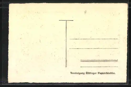 Künstler-AK Göttingen, Ansicht Barfüsserstrasse