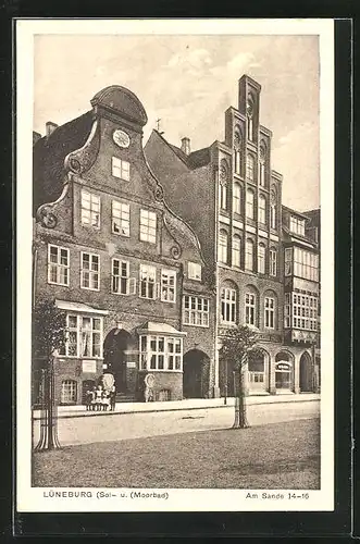 AK Lüneburg, Ansicht der Häuser Am Sande 14 - 16