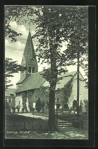 AK Satrup, Kirche mit Kirchgarten