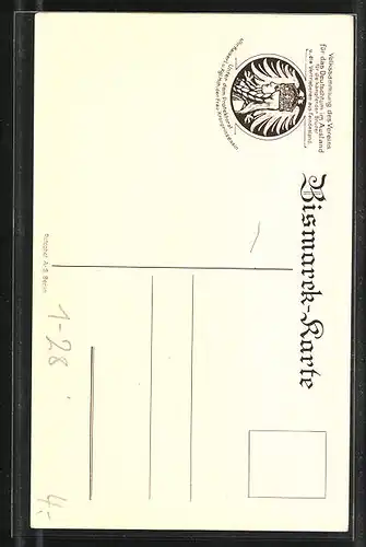 AK Bismarck als Bundestagsgesandter im Passepartoutrahmen