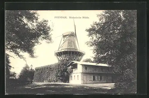 AK Potsdam, Historische Mühle hinterm Schloss Sanssouci