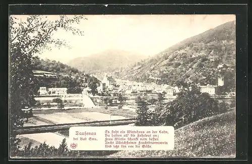 AK Dausenau bei Bad Ems, Ortsansicht aus der Ferne