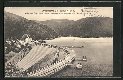 AK Gemünd /Eifel, Blick auf Urfttalsperre und Stausee