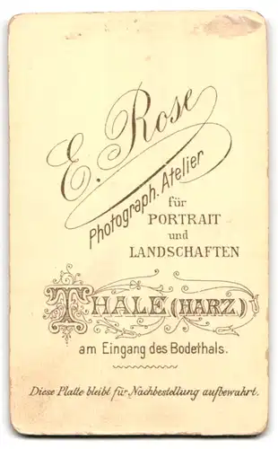 Fotografie E. Rose, Thale /Harz, Portrait beleibter Herr mit Schnurrbart im Anzug