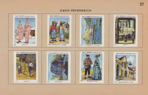 Sammelalbum 799 Bilder, Oesterreichs Volk in Wort und Bild, Senner, Drehorgel, Tracht
