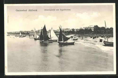AK Ahlbeck, Strandpartie mit Segelbooten