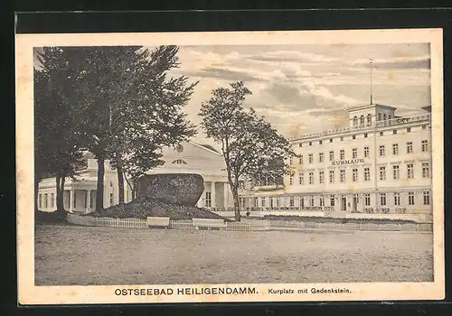 AK Heiligendamm, Kurplatz mit Gedenkstein