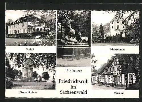 AK Friedrichsruh im Sachsenwald, Museum, Mausoleum, Bismarcksäule