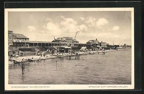 AK Wilhelmshaven, Strand mit Wandelhallen