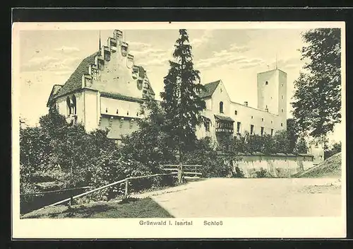 AK Grünwald i. Isartal, Gesamtansicht vom Schloss