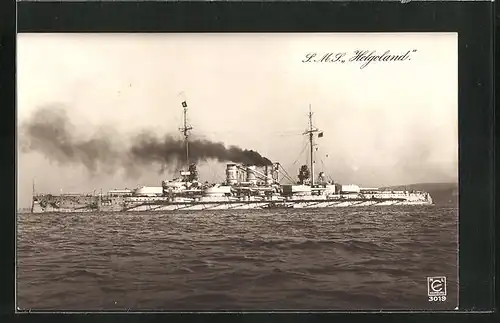 AK Kriegsschiff S. M. S. Helgoland in Fahrt