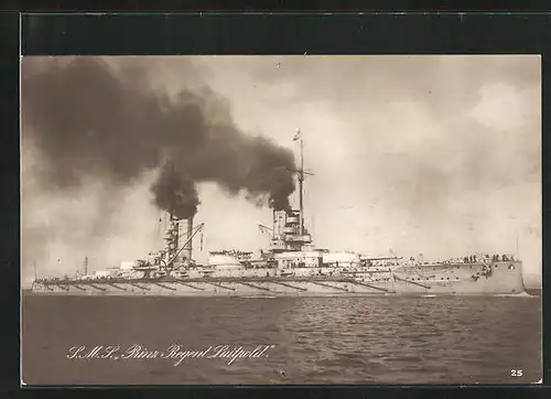 AK Kriegsschiff S.M.S. Prinz Luitpold in voller Fahrt