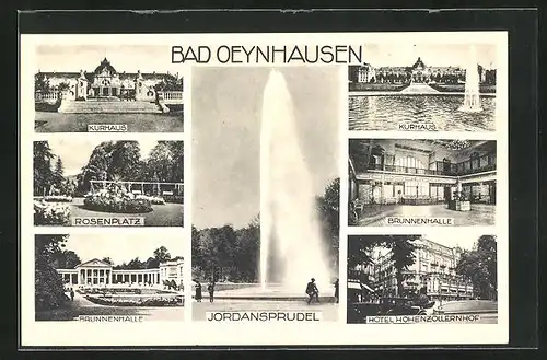 AK Bad Oeynhausen, Jordansprudel, Rosenplatz, Brunnenhalle