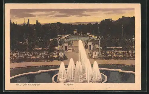 AK Bad Oeynhausen, Kurpark mit Springbrunnen