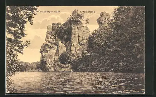 AK Externsteine /Teutob. Wald, Blick auf die Steine von der Seeseite