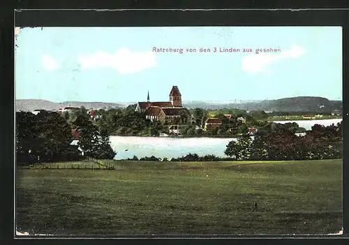 AK Ratzeburg, Ansicht von den 3 Linden aus gesehen