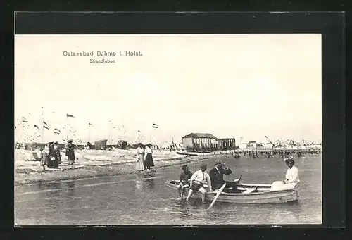 AK Dahme i. Holst., Strandleben mit Ruderern