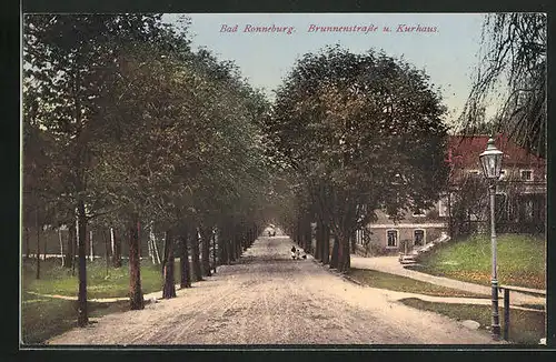 AK Bad Ronneburg, Brunnenstrasse u. Kurhaus