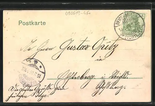 AK Reichenbach i. V., Gesamtansicht vom Kaiserl. Postamt