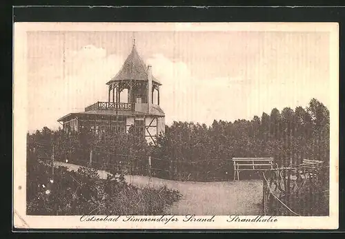 AK Timmendorfer Strand, Wegpartie mit Gatshaus Strandhalle