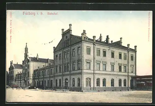 AK Freiberg i. S., Gesamtansicht vom Bahnhof