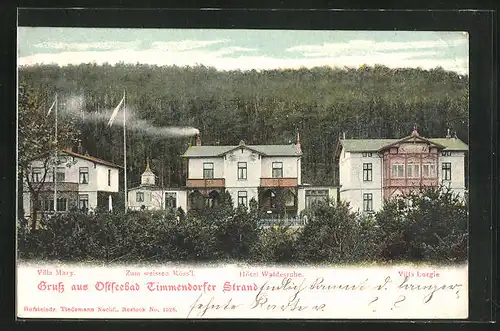 AK Timmendorferstrand, Hotel Waldesruhe, Villa Lorgie, Villa Mary