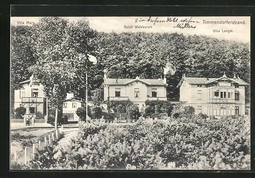 AK Timmendorferstrand, Hotel Waldesruhe, Villa Lorgie, Villa Mary