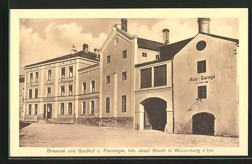 AK Wasserburg am Inn, Brauerei und Gasthof zum Fletzinger