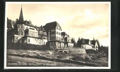 AK Schierke im Harz, Hotel Fürst zu Stolberg