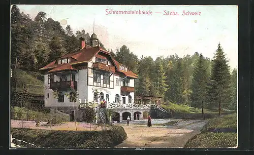 AK Bad Schandau / Sächs. Schweiz, Gasthaus Schrammsteinbaude