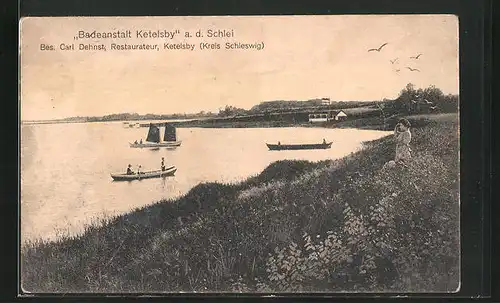 AK Ketelsby / Schlei, Ruderbootpartie auf dem See