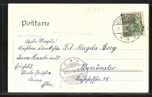 AK Eckernförde-Windeby, altes Bauernhaus am Waldrand
