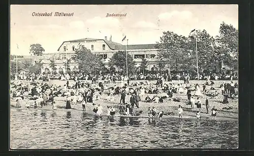AK Möltenort / Ostsee, Badestrand am Hotel Seeblick