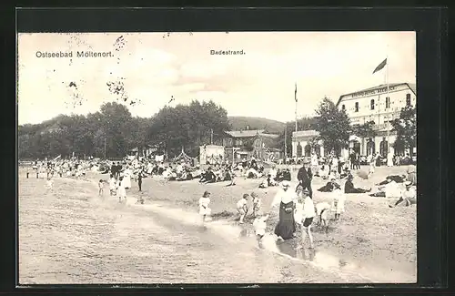 AK Möltenort / Ostsee, Hotel Seeblick und Badestrand