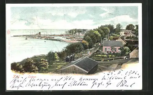 AK Laboe / Ostsee, Gesamtansicht mit Hafen
