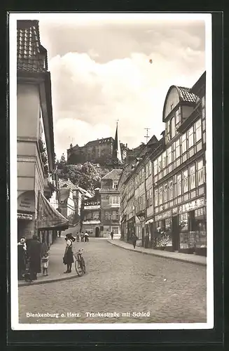 AK Blankenburg a. Harz, Tränkestrasse mit Schloss