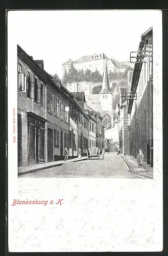 AK Blankenburg / Harz, Tränkestrasse mit Schloss