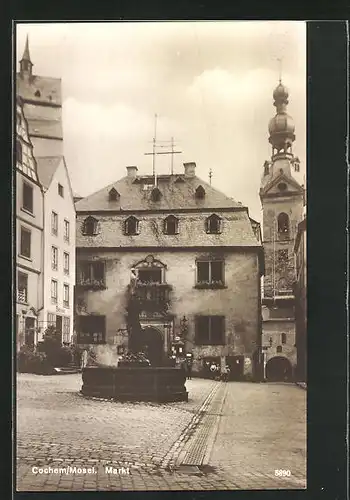 AK Cochem / Mosel, Denkmal auf dem Marktplatz