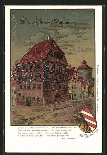 Künstler-AK Alt-Nürnberg, Albrecht Dürers Wohnhaus