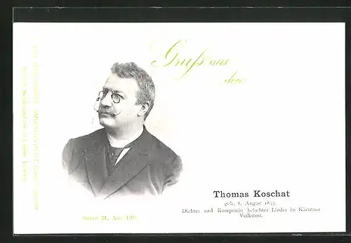 AK Portrait des Musikers Thomas Koschat