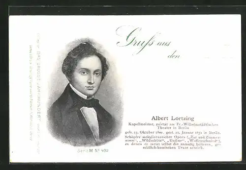 AK Portrait des Kapellmeisters Albert Lortzing