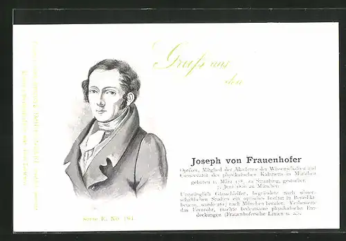 AK Portrait des Gelehrten Joseph von Frauenhofer