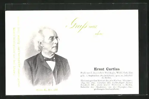 AK Portrait des Professors Ernst Curtius