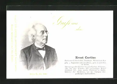 AK Portrait des Gelehrten Ernst Curtius