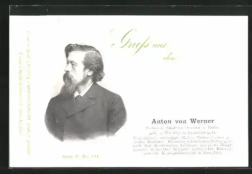 AK Portrait des Professors Anton von Werner