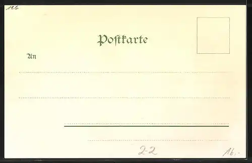 Lithographie Gehörnter Moldauer, Mann aufm Stuhl vor der Briefmarke, Briefmarke mit Hörner