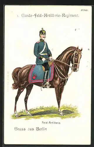 AK Berlin, 1. Garde-Feld-Artillerie-Regiment, Soldat in Uniform