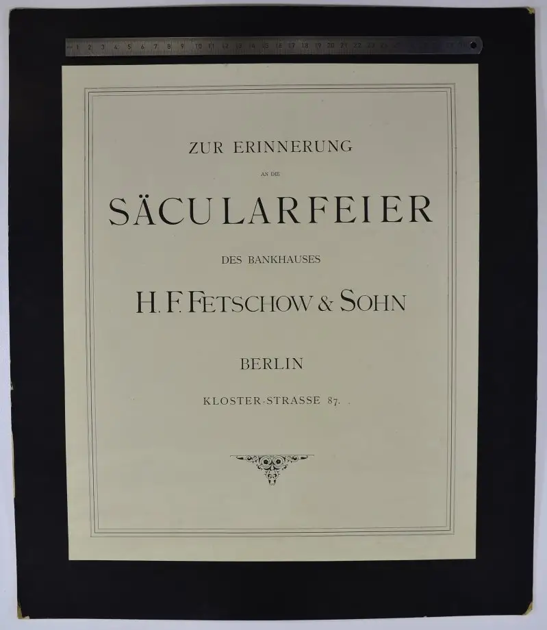 15 Fotografien F. Albert Schwartz, Berlin, Ansicht Berlin, Bankhaus Fetschow & Sohn, Klosterstrasse 87, 48 x 41cm 16
