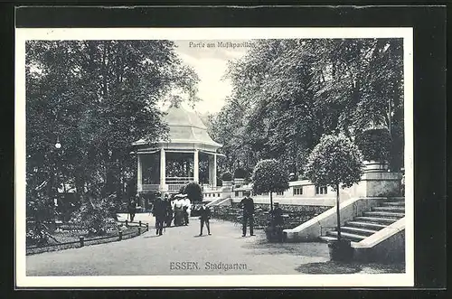 AK Essen, Pavillon im Stadtgarten